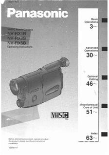 Panasonic NV RX 2 B manual. Camera Instructions.